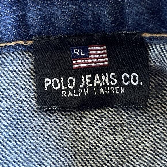 Polo Ralph Lauren Men Jean Shorts Size 36 Darkwash Carpenter Blue Cotton 90s Y2K - Picture 5 of 11